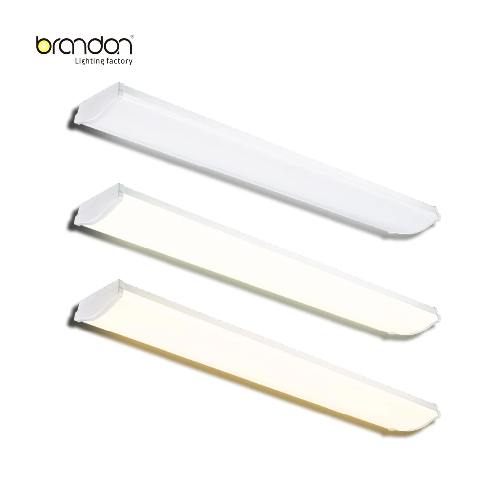T5 T8 LED or Fluorescent Tube Double Battens Louver Baffle Plus PC Lens on LED Wrap Fixture Linear Fluorescent Lamp