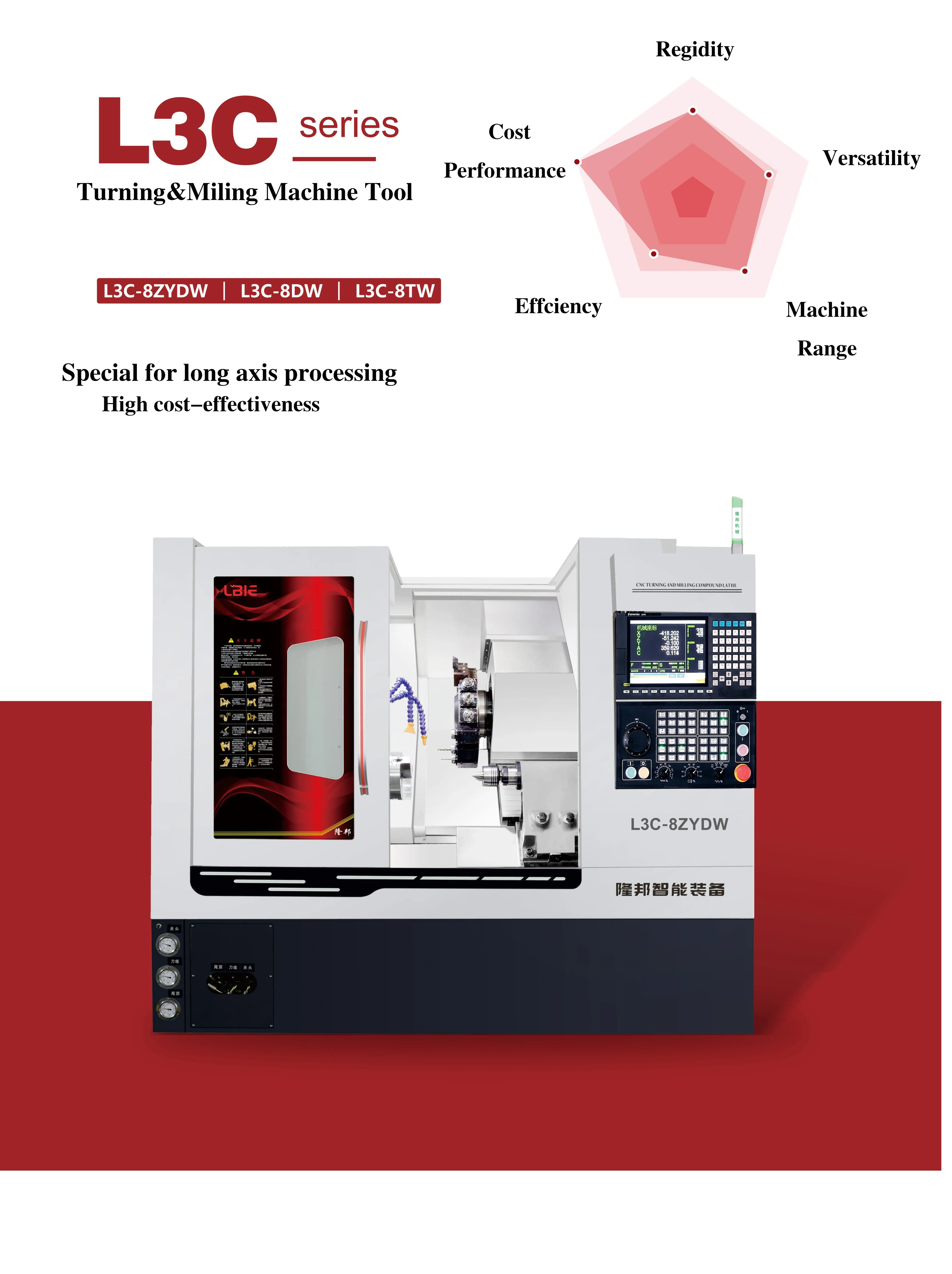 L3c-8zydw Cnc Lathe Slant Bed Four Axis Linkage Orthogonal Y ...