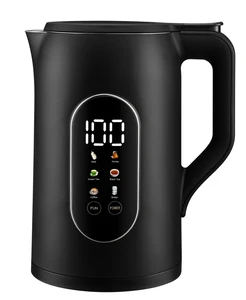 1.8L Double-Layer Electric Tea Kettle Stainless Steel with Keep Warm Feature Digital Control and Cordless Design for Hotels
