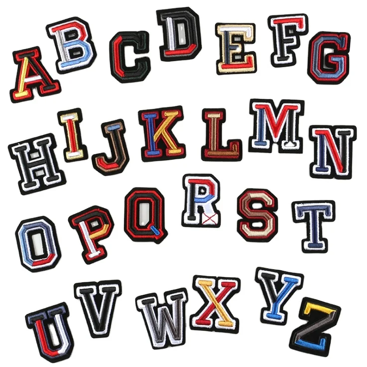 Patch Iron-On Initial Patch  Letters Tag Name Embroidered Applique Alphabet