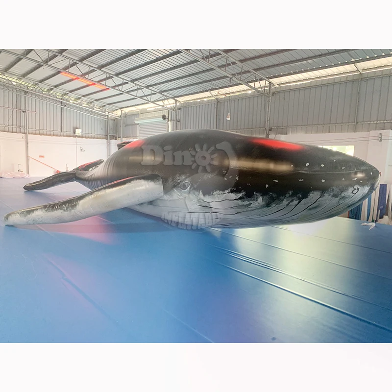 Free Customized Large Inflatable Cartoon Whale Advertising Model Hanging Whale Sea Creature for Exhibition