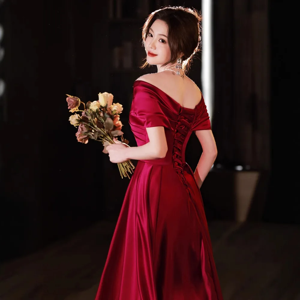 Burgundy Plus Size Crystal A-Line Midi Bride Wedding Toast Engagement Dress  for Pregnant Women Banquet Evening 100% Cotton| Alibaba.com