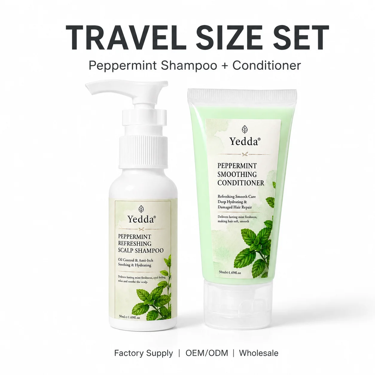Peppermint Shampoo Travel-Size Hair Care Set