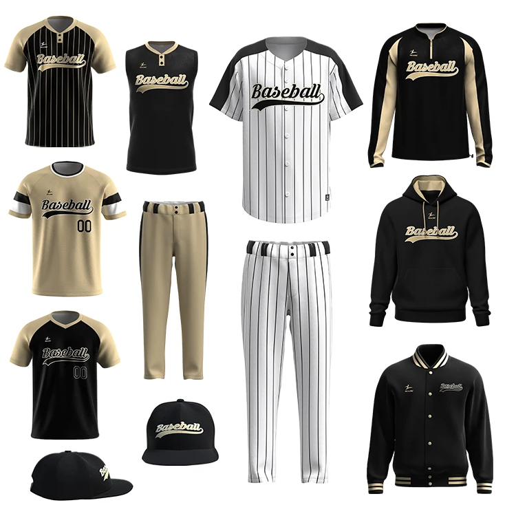 Custom Stripe Baseball Uniform Wholesale Plain Sublimation Logo Design Team Club Softball Jerseys Set