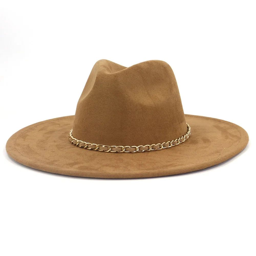 Shop Our Selection of Metal Gold Chain Decoration Fedora Hats display picture 3