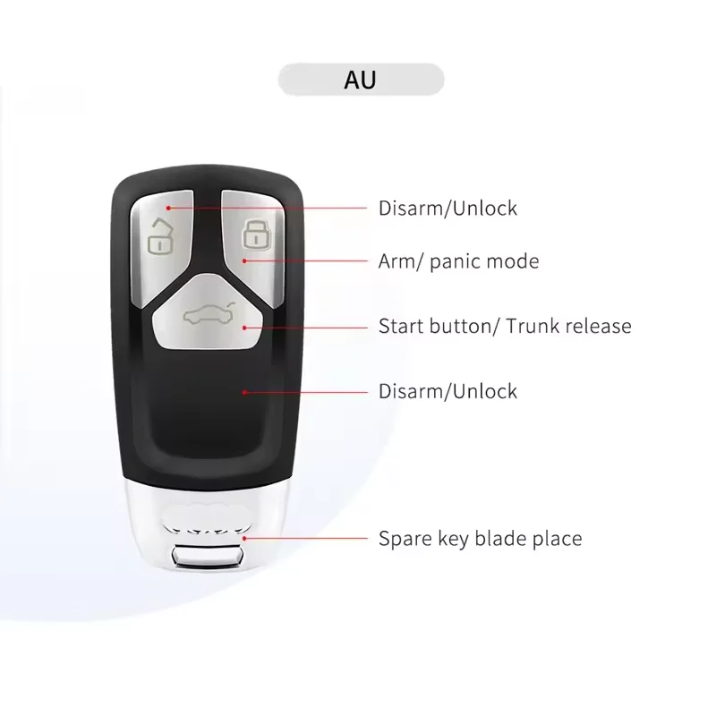 RoadNavi Plug&Play Push Button Starter for All Cars PKE Car Alarm KIT LCD Smart Key Remote Start