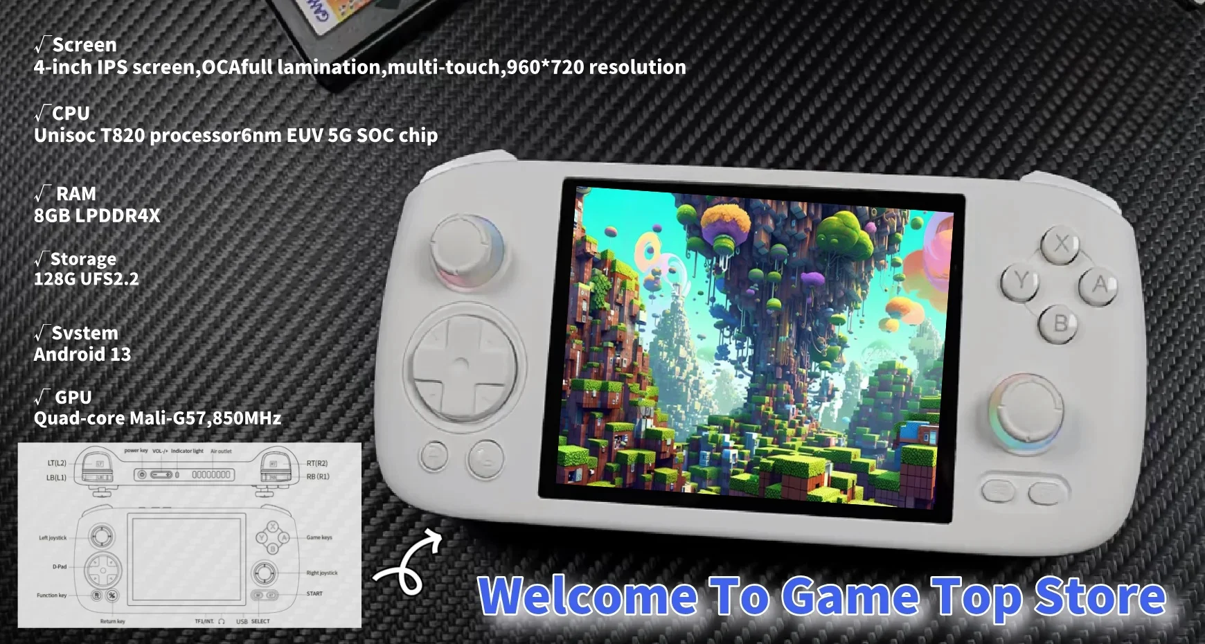Anbernic RG406H Handheld Video Console - 4.0 Inch HD Screen