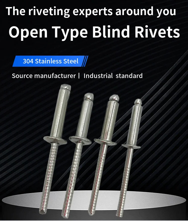 Standard Metal Open Type Flat Head Blind Rivets Gb12618 Din7337 ...