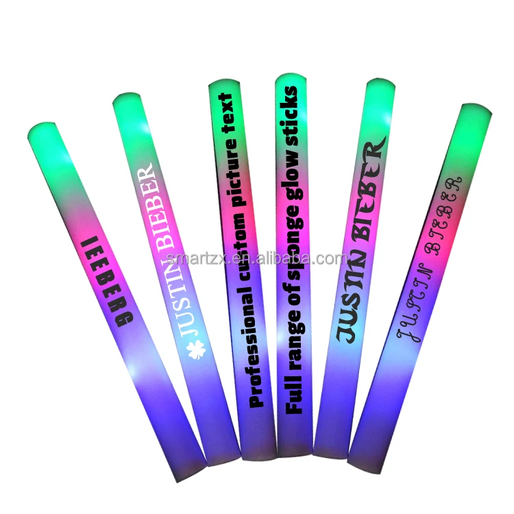 Promotional Led Glow Foam Stick,Light Up Foam Baton For Party Wedding