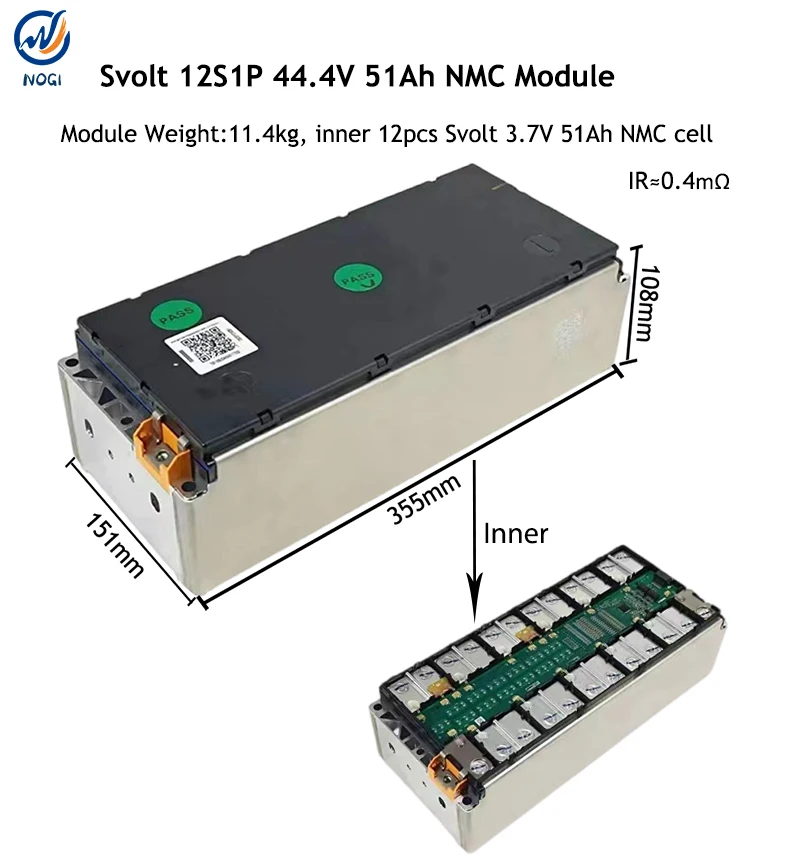 Hotsale Svolt 12S1P 51ah NMC Module for Leaf Battery Replacement