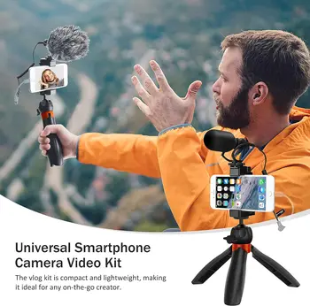 Comica Smartphone Microphone with Mini Tripod, CVM-VM10-K2 PRO Video Shotgun Mic for iPhone and Android Phones, Vlogging Kit detail image
