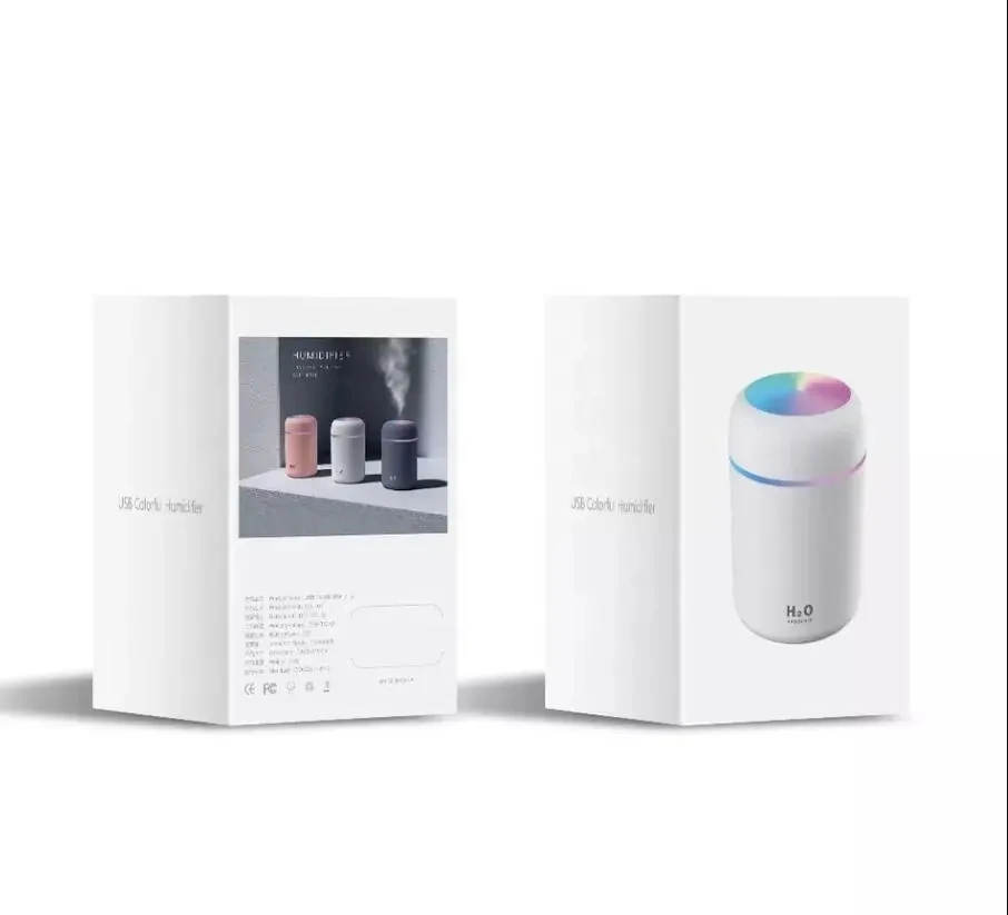 Portable Mini LED Air Purifier Smart Cool Mist H2O Humidifier Cute USB Diffuser for Home Car Outdoor Use Battery Plastic