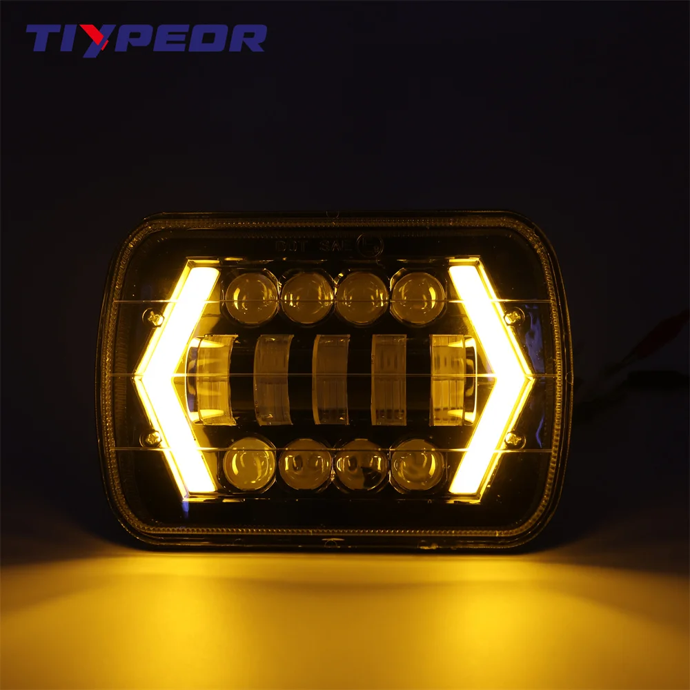 product tiypeor motorcycle car headlight 7inchled drl brightest for toyota pickup truck hi lo beam halo light car motorcycle accessories-3