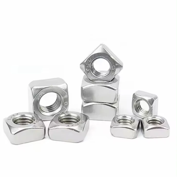 304 Stainless Steel Square Nuts Zinc Plated ISO Standard for Heavy Industry Automotive Mining & Healthcare Applications