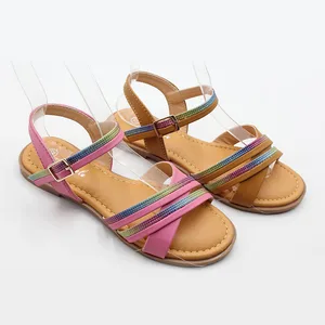 New Color Matching One-Word Roman Princess Soft Soles Girls' Kids Summer Shoes Breathable Kidsren's Sandals