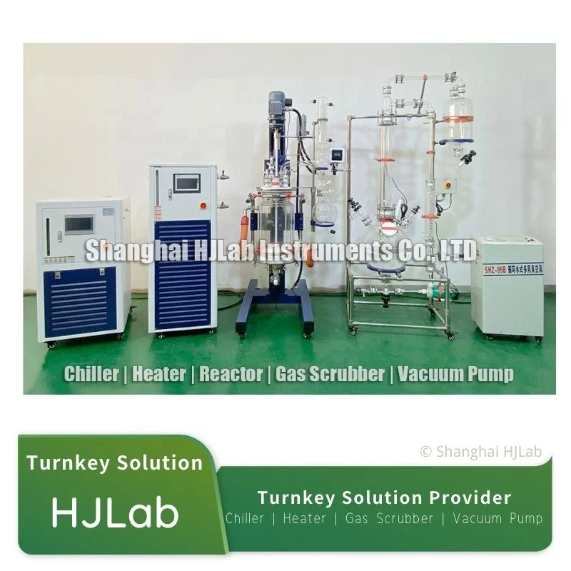 Ultrasonic Chemical Synthesis Lab Jacketed Glass Reactor with Cooling Coil Condenser Distillation Evaporation Catalysis