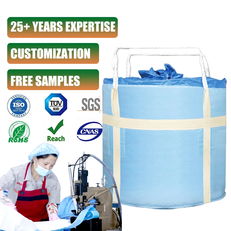 1.5 Ton 2 Ton Large Sands Bigbag Big Jambo Bag 1500 kg 2 Ton Bulk Jumbo Bag for Construction Wastes