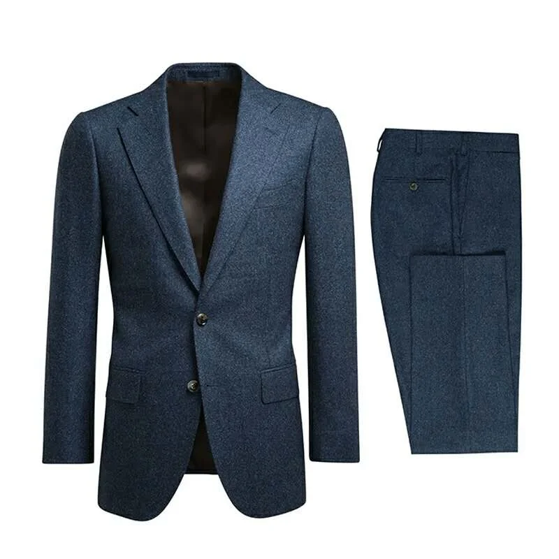 MTM Made to Measure Custom Handmade Man Suits Light Wool Blue Coat Pant Men Suit Bespoke Mens Suits