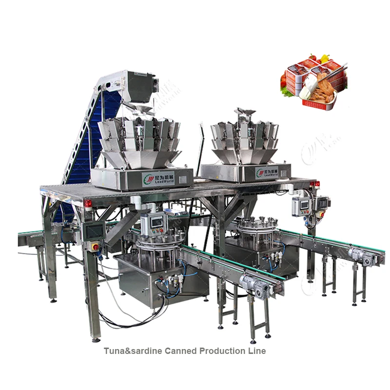 Leadworld Fish Meat Cutting Machines Processing Line Packing Machine Sardine Tuna Canned Production Line
