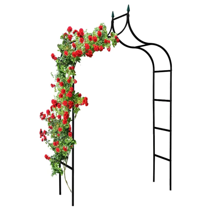 Metal Garden Arbor Gothic Galvanized Metal Garden Arch Climbing Plants ...