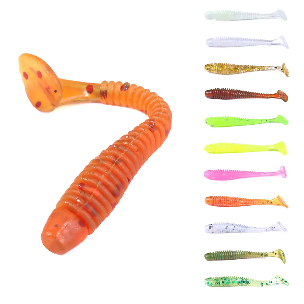 Hengjia Soft Floating Isca Fishing Lure Fly Silicone Bait Worms Shad Bass