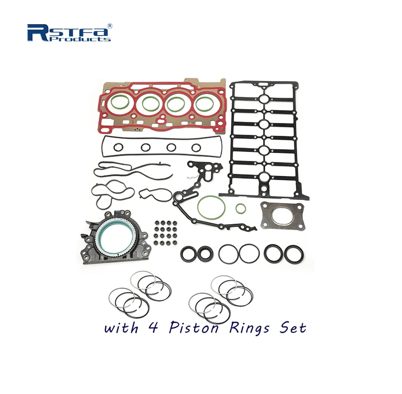 Engine Overhaul Gasket Seals Kit With 4 Piston Rings Set 04e103383am