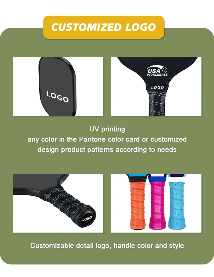 Wholesale Custom Pickleball Paddle Set T700 Thermoformed Glass Carbon