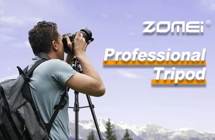 Zomei Q188 Aluminum Professional DSLR Camera Tripod 5-Section Flip Lock Waterproof Shockproof 5KG Load Capacity Portable Bubble