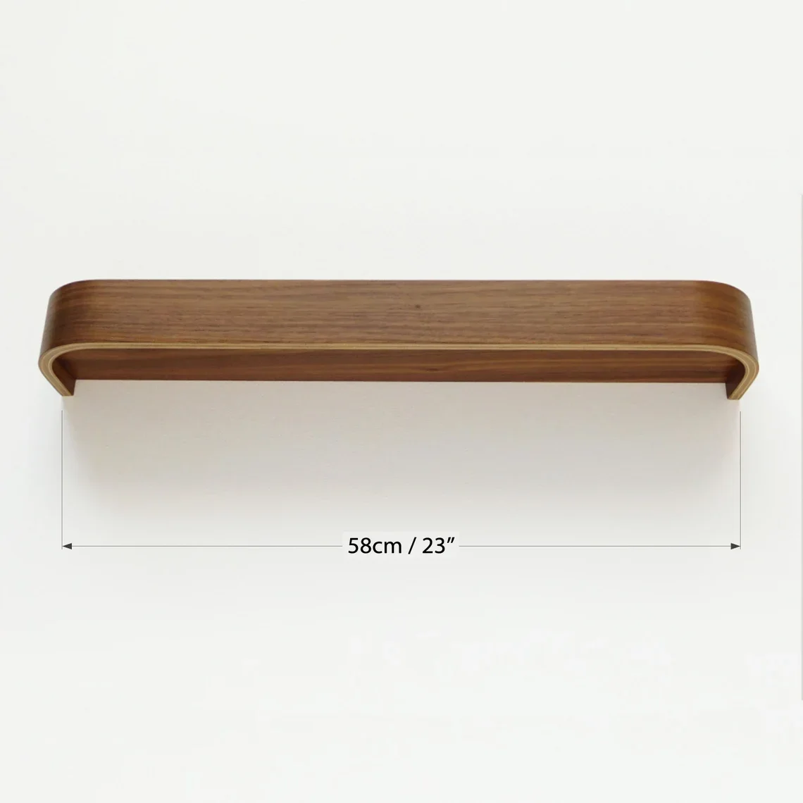 EWART WOODS Drijvende wandplank van hout, decoratieve geometrische houten planken, uniek eiken hangend display, modern walnootrek