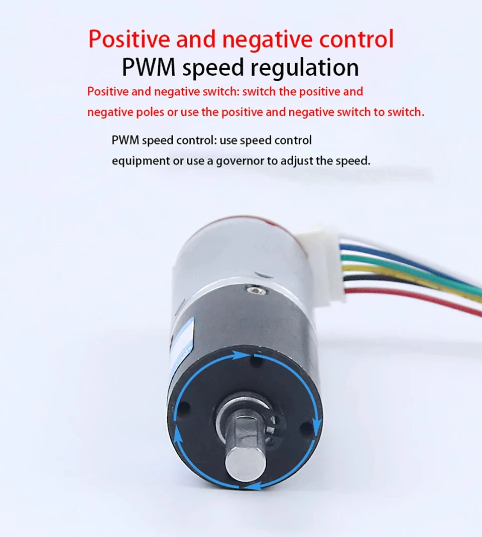 6V 12V 24V Brushed DC Planetary Gear Reducer Motor 24mm With Encoder ...