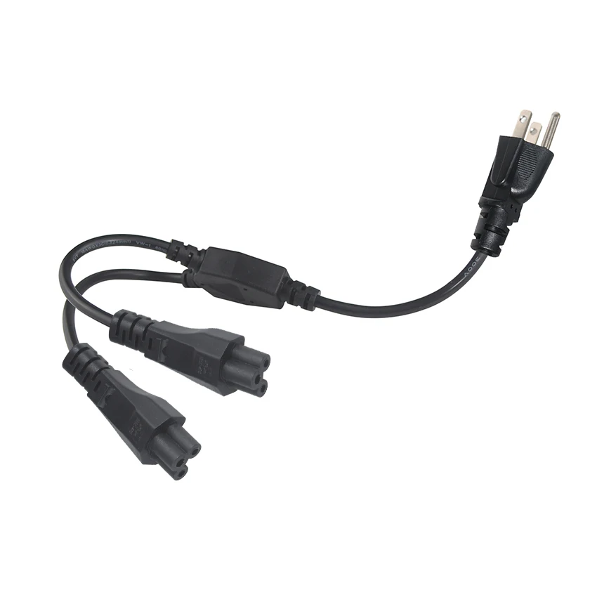 C5 Splitter USA Extension Ac Power Cable C5 2 in 1 Plug Connector C5 Y Spliter Power Cord