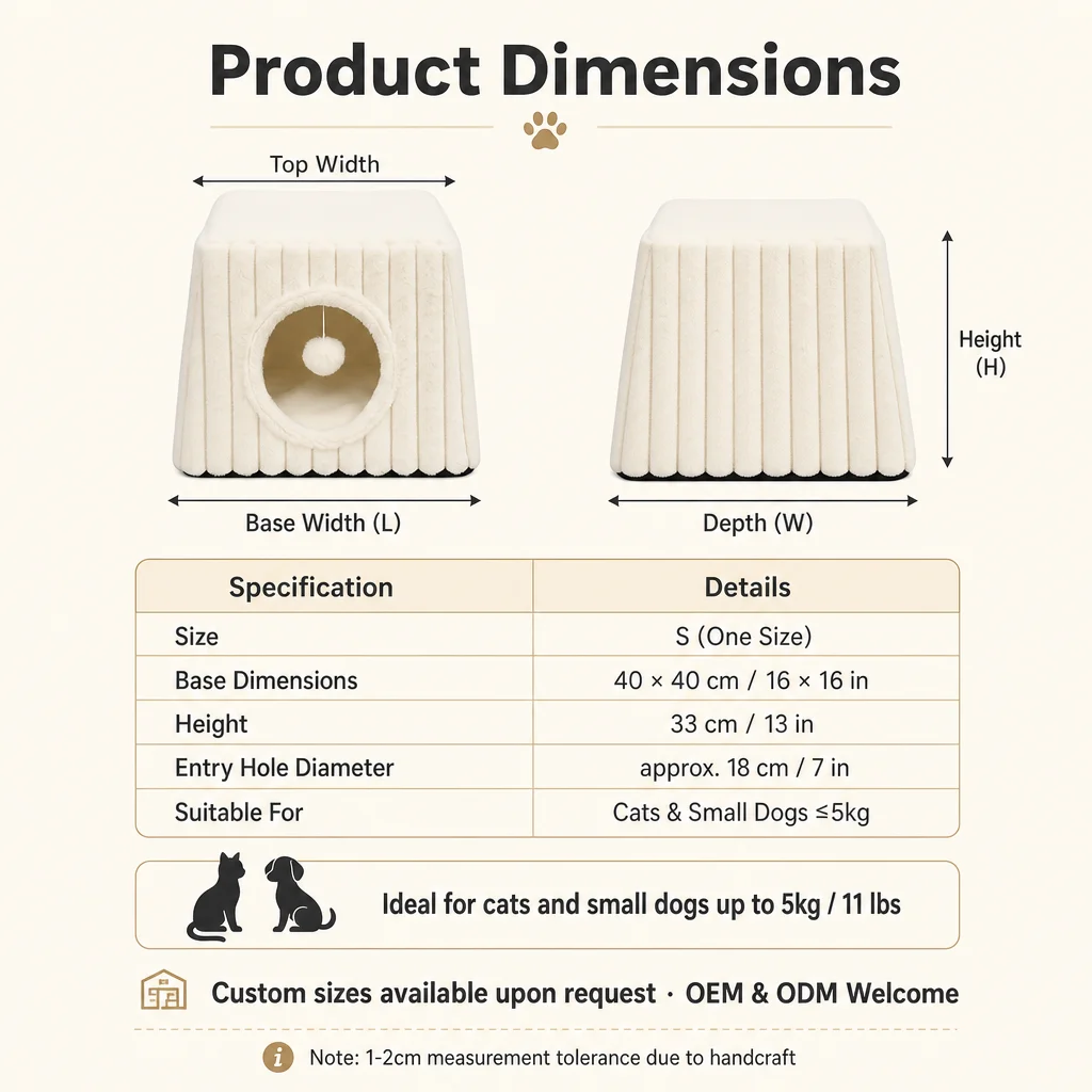 Corduroy Cat House Semi Enclosed Plush — Product details 7