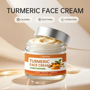 Best Organic Facial Moisturizer with Niacinamide for Dry Skin Anti-Aging Brightening Turmeric Face Cream