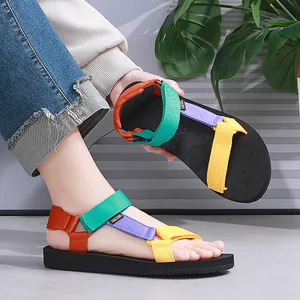 Women's Custom Strap Beach Sandal Outdoor Comfortable Flat EVA Webbing Waterproof Athletic Beach Shoes