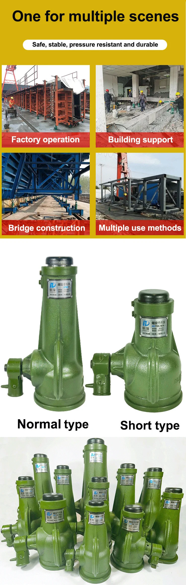 20t Hand Crank Tilting Screw Jack Construction Leveling Screw Jacks