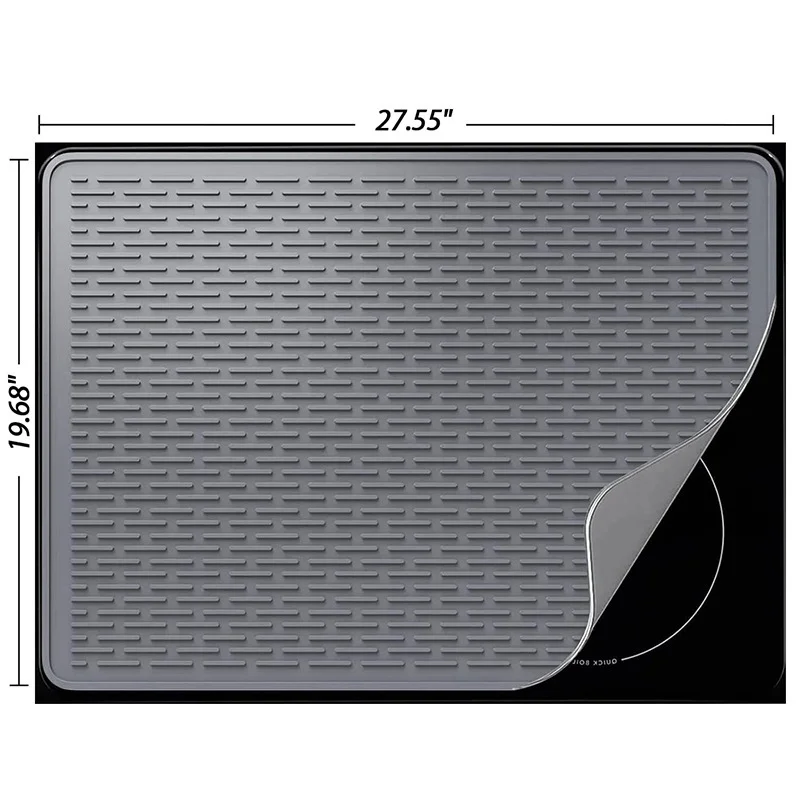 Multifunctional Kitchen Glass Tableware Silicone Drain Mat Collapsible Non-slip Placemat Large Size Silicone Kitchen Table Mat