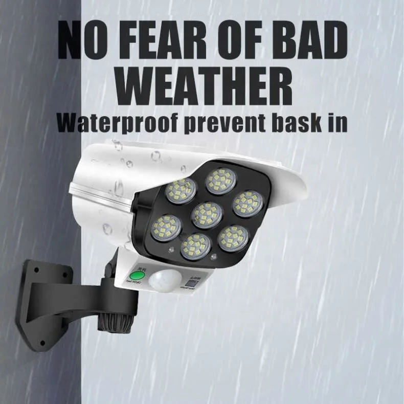Outdoor Induction Lamp Waterproof 77 SMD Motion Sensor LED Solar Light Simulation False Monitoring Security