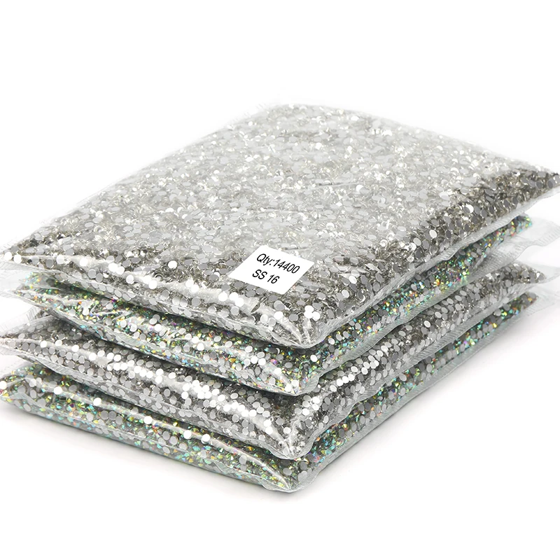 GLASS BULK Bags 100 Gross 14,400 Rhinestones per Pack Choose Size Ss6 Ss10  Ss12 Ss16 Ss20 High Quality Faceted DIY Bling Nonhotfix 