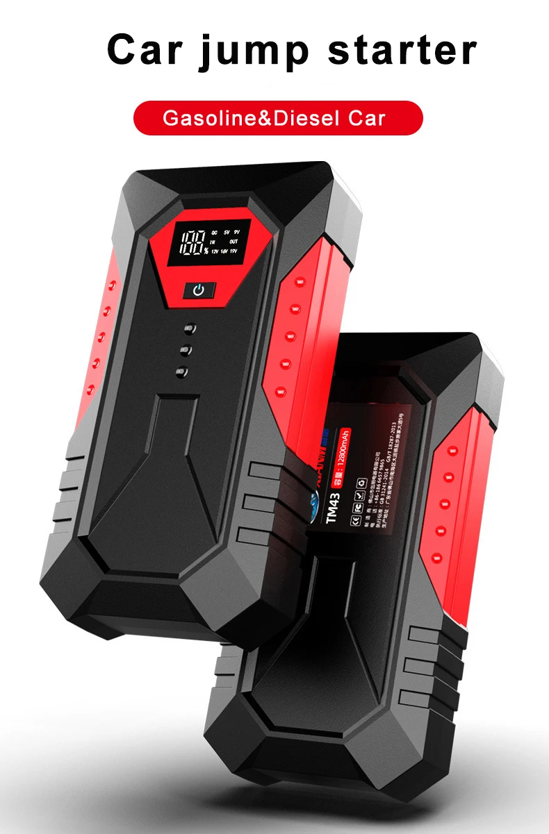 12v Portable Emergency Car Lithium Battery Jump Starter Booster Charger