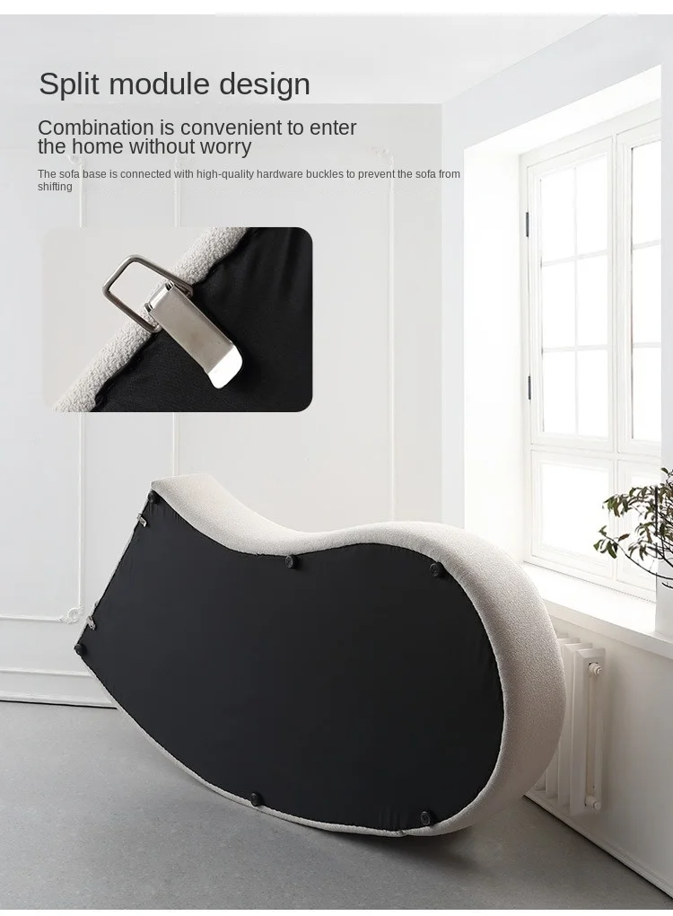 Luxury Modern Style Living Room Interior Curved Sofa & Lounge Chair Set Sofa Set Furniture Living Room