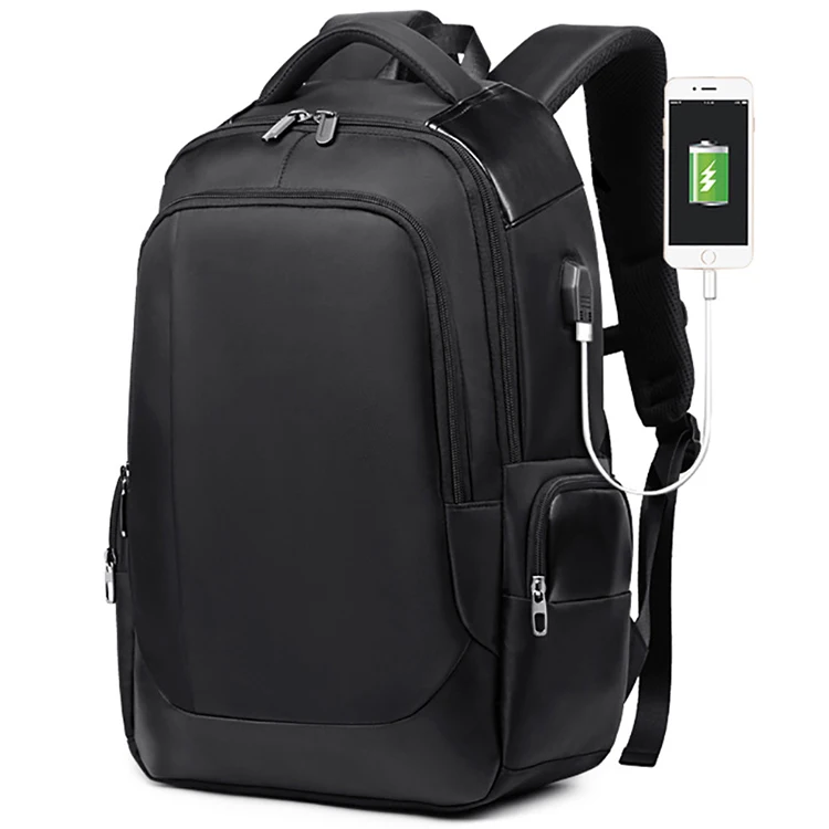 Mens Male Backpacks Business Notebook Waterproof Back Pack USB Charging Bags Travel Bagpack black 