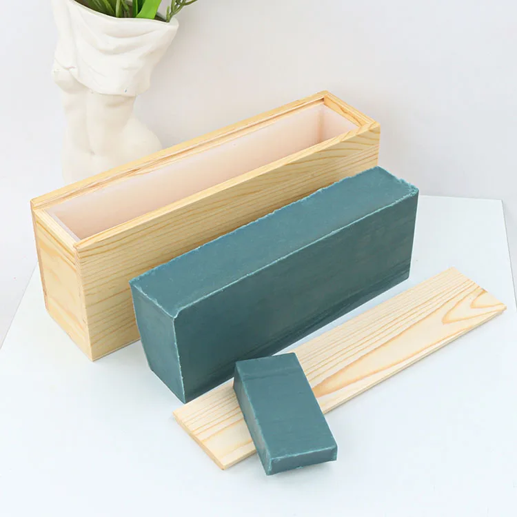 Hominas Moule à Savon Silicone Rectangulaire 1200ml Avec Boîte En Bois - Kit Fabrication Savon Maison DIY