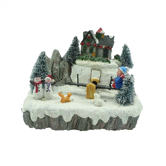 Светодиодная подсветка из смолы в виде рождественской деревни