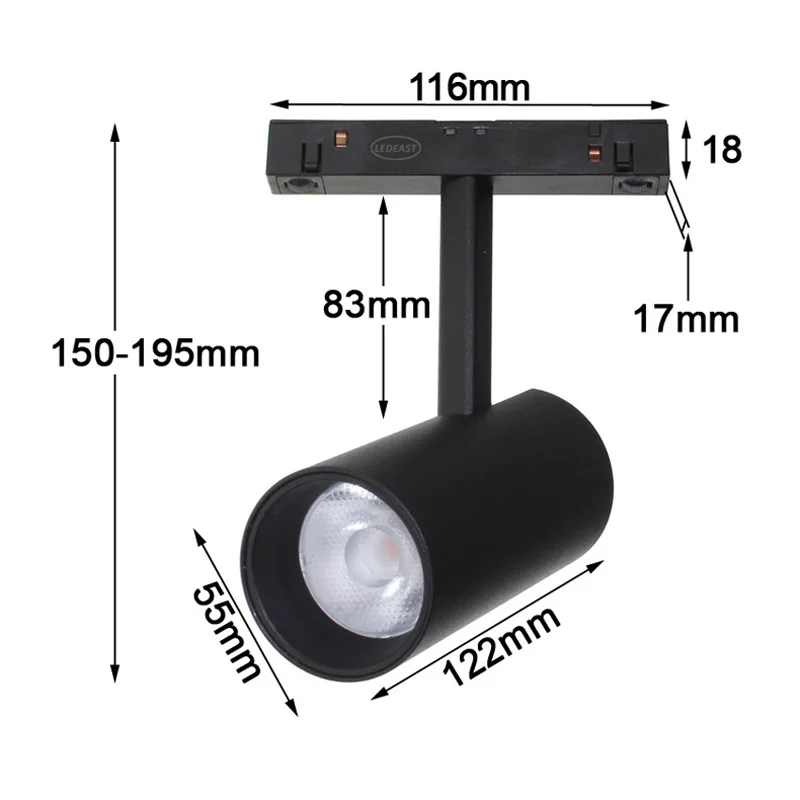 Ledeast TLME-10 10 Вт Магнитный светодиодный Трековый светильник DC48V магнит светодиодный Трековый светильник лампы проектор для трек освещение 3 года 48V