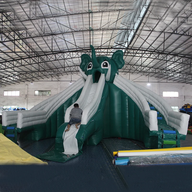 Popular Selling Inflatable Elephant Pool Slide for Adult With 3 Slide Path  Inflatable Water Toys for Kids