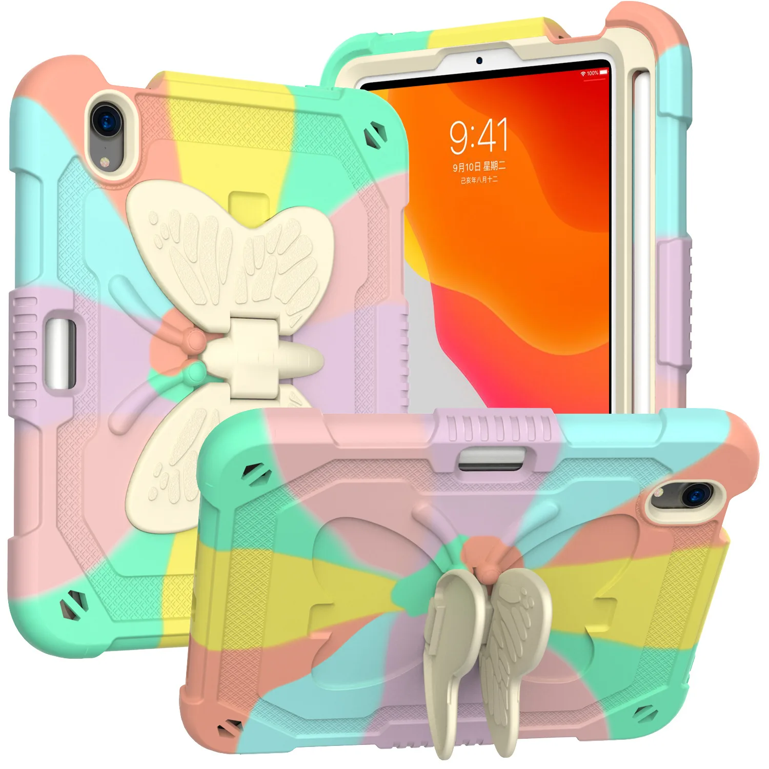 Heavy Duty Shockproof Protective Case for IPad Mini 6 2021 Lightweight Shockproof Handle Stand Rugged Cover