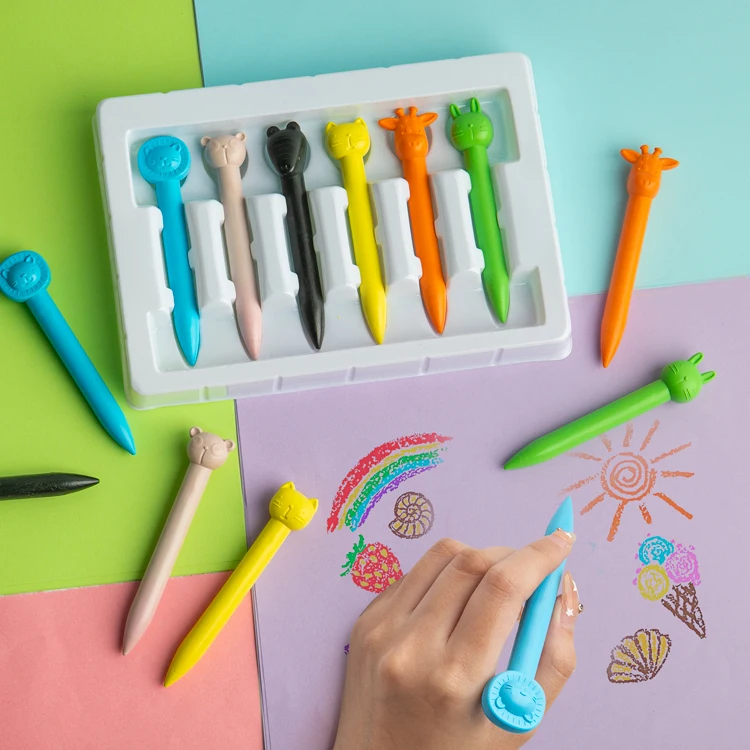 12 шт. милые шелковые мелки в форме животных для детей