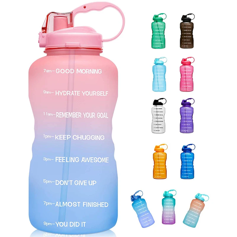 Simple Modern 1 Gallon 128 oz Water Bottle with Push Button Silicone Straw Lid & Motivational Measurement Marker | Large Reusable Tritan Plastic