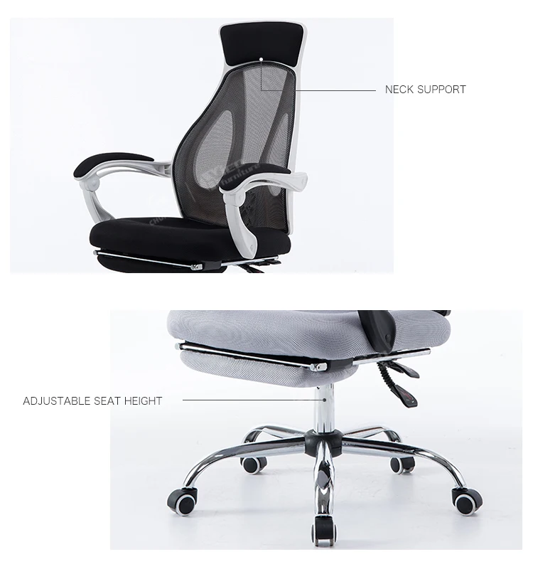 Reclining Ergonomic Mesh Office Chair Bed With Footrest - Buy Mesh ...