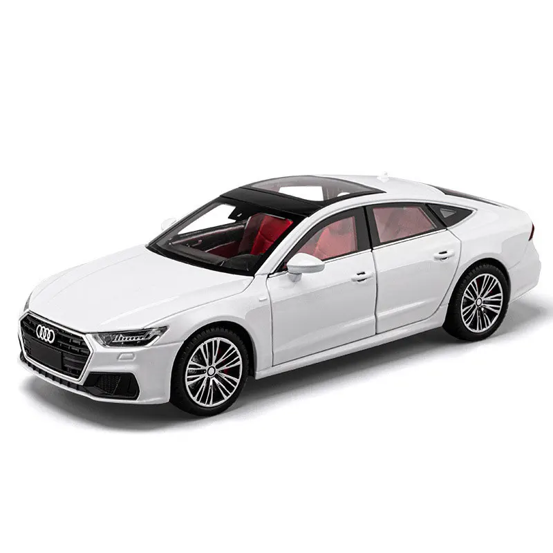 Simulation 1:24  A7 Toy Gift for Kids with Sound and Light Pullback Die Cast Model Car